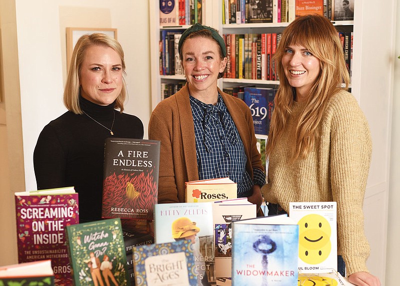 Photography by Matt Hamilton /  From left, The Book & Cover owners Emily Lilley, Blaes Green and Sarah Jackson.