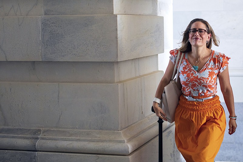 File photo/Tom Brenner/The New York Times / Sen. Kyrsten Sinema,D-Arizona, is shown at the U.S. Capitol in Washington on Aug. 4, 2021. Sinema announced on Dec. 9, 2022, that she would leave the Democratic Party and become an independent.