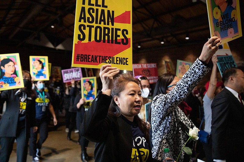 AAPI Georgians rally in Atlanta in 2022 on the one-year anniversary of the deadly spa shootings that killed eight people. GBP photo