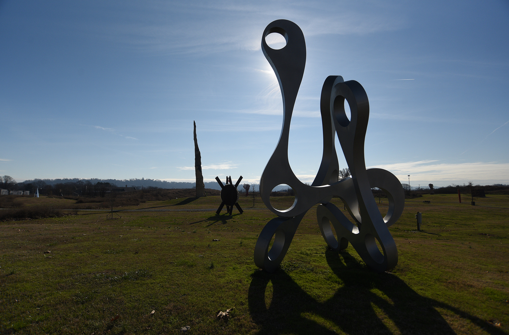 Staff photo by Matt Hamilton / A sculpture titled "Composer" at Montague Park on Wednesday, Dec. 21.