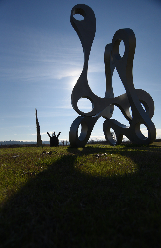 Staff photo by Matt Hamilton / A sculpture titled "Composer" at Montague Park on Wednesday.