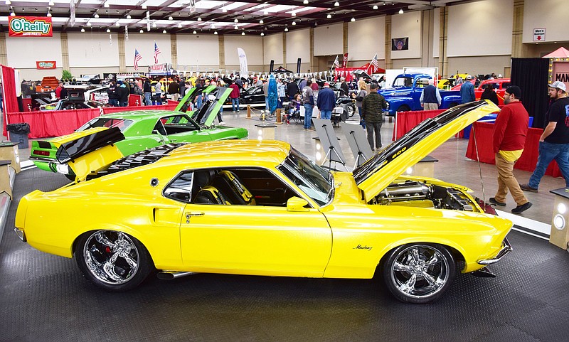 Staff File Photo by Robin Rudd / A 1969 Ford Mustang Boss 600, owned by Randy Powe of Hanceville, Ala., won Outstanding Street Machine at the 54th annual World of Wheels custom auto show at the Chattanooga Convention Center in January 2022.