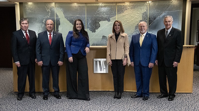 TVA photo / The new TVA directors sworn into office Wednesday include, from left, Joe Ritch, Wade White, Michelle Moore, Beth Geer, William Renick and Robert Klein