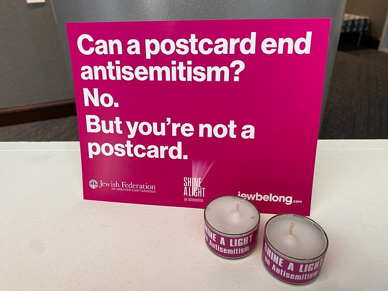 Contributed Photo by Michael Dzik / The Jewish Federation of Greater Chattanooga is distributing postcards as part of an antisemitism awareness campaign it launched in 2022.