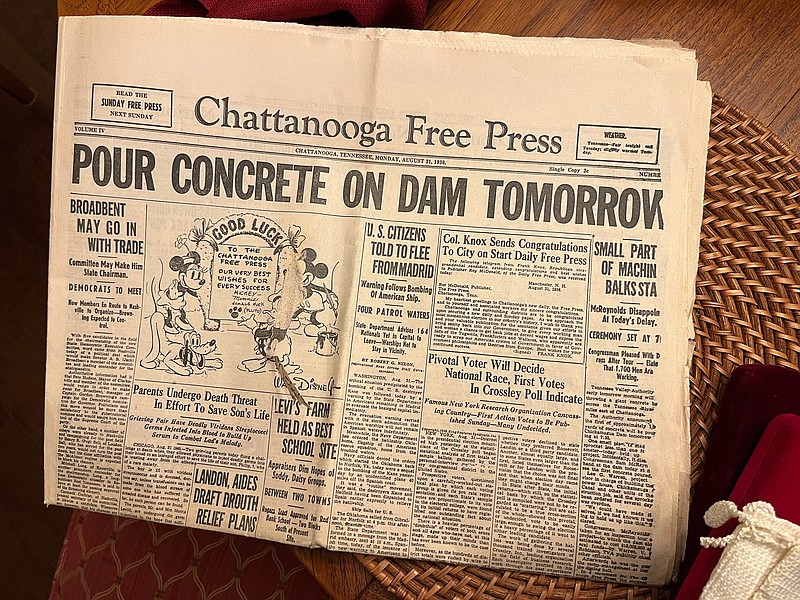 Contributed photo by Brenda Brewer. This Aug. 31, 1936, edition of the Chattanooga Free Press was the first ever published. It was found by retired Florida educator Carolyn Towles, 86, who donated it to the Times Free Press.