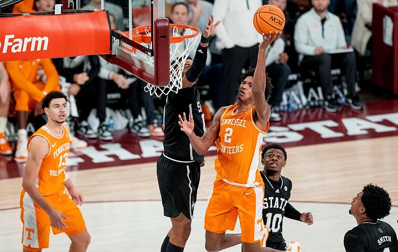 Tennessee Athletics photo / Tennessee freshman forward Julian Phillips (2) racked up 18 points and 11 rebounds during Tuesday night’s 70-59 win at Mississippi State.