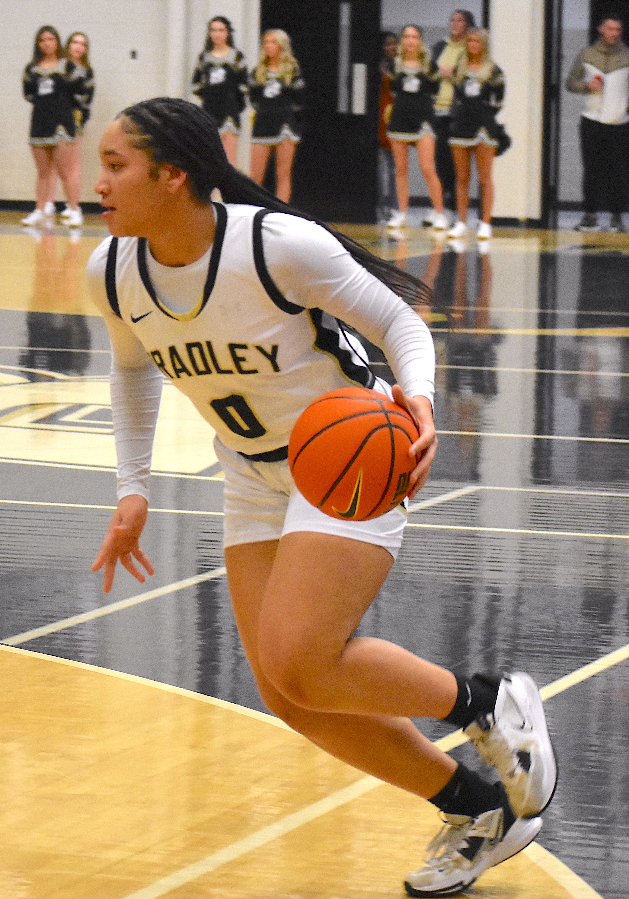 Staff photo by Patrick MacCoon / Bradley Central freshman star Kimora Fields nearly landed a triple-double in Saturday's dominant home victory in a battle of unbeaten teams. The Bearettes blasted LFO, 74-43, to improve to 21-0 overall.