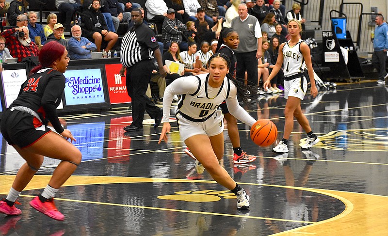 Staff photo by Patrick MacCoon / Bradley Central freshman Kimora Fields came up one assist shy of a triple-double in Saturday's home victory over Lakeview-Fort Oglethorpe.