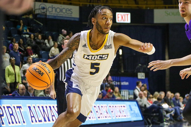 Staff photo by Olivia Ross  / Jamal Johnson is among a group of players the UTC Mocs will need to depend on in the wake of leading scorer Jake Stephens' injury.
