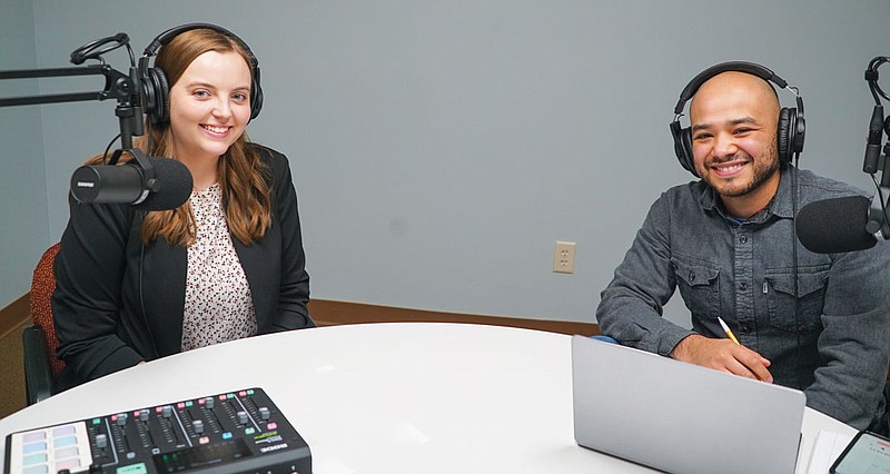 Photography by Caleb Stambaugh / Madison McCann and Abdiel Vallejo-Lopez inside the Tennessee Small Business Development Center studio.