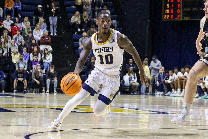 Staff file photo by Olivia Ross / Dalvin White scored a team-high 15 points for UTC in Saturday's 73-64 SoCon rivalry win at East Tennessee State.