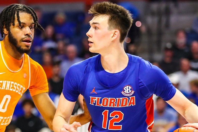 Florida Athletics photo / Florida’s Colin Castleton scored 20 points and grabbed nine rebounds Wednesday night as the Gators upset No. 2 Tennessee 67-54.