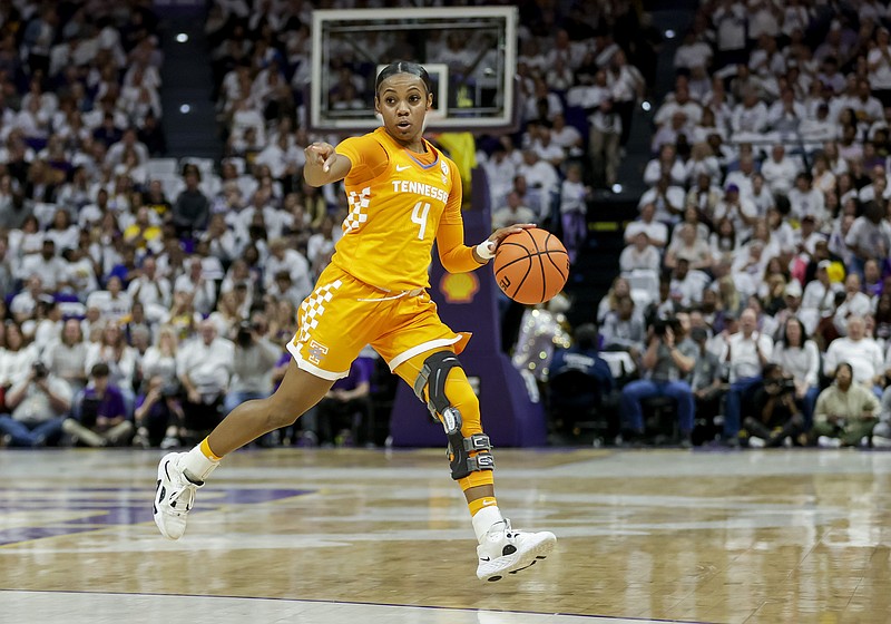 AP photo by Derick Hingle / Tennessee guard Jordan Walker, shown during Monday's loss at LSU, helped the Lady Vols to a home win against Ole Miss on Thursday night. Walker had a team-high eight rebounds, a game-high four steals, plus four assists and six points.