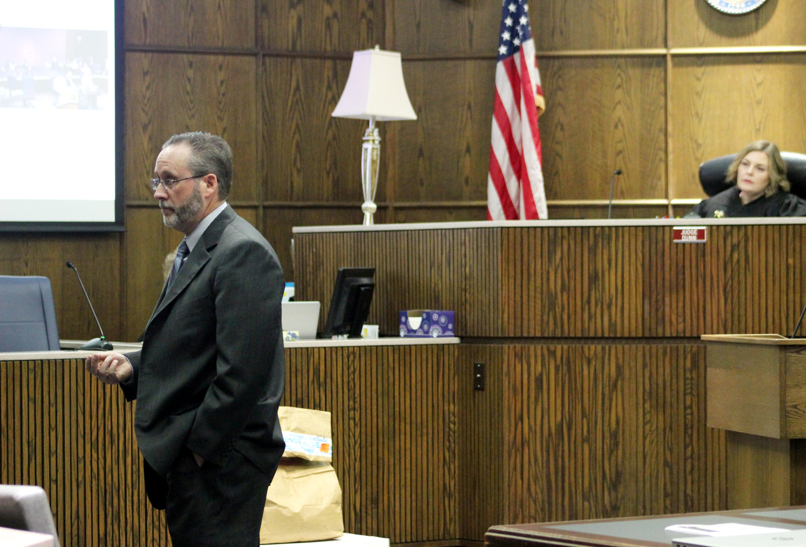 Staff Photo La Shawn Pagán / Hamilton County Chief Homicide Prosecutor Michael Dowd addresses the jury during Friday's closing arguments.