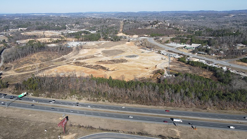 Contributed photo / An aerial view of the new Cloud Springs I-75 Park shows the industrial site being cleared and prepared just east of Interstate 75 near the Cloud Springs Road exit.