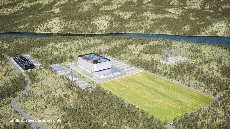 Contributed by TVA / This rendering shows the proposed small modular reactor at the Clinch River site in Oak Ridge. TVA is exploring the potential of building four of the small modular reactors using the GE Hitachi design.