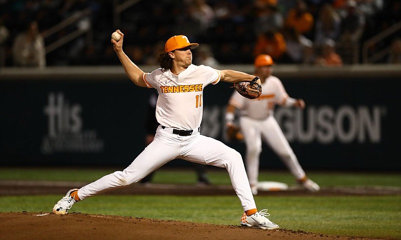 Tennessee Athletics photo / Tennessee starting pitcher Chase Dollander racked up 11 strikeouts in six scoreless innings Friday night as the Volunteers downed Gonzaga 8-2 at Lindsey Nelson Stadium.