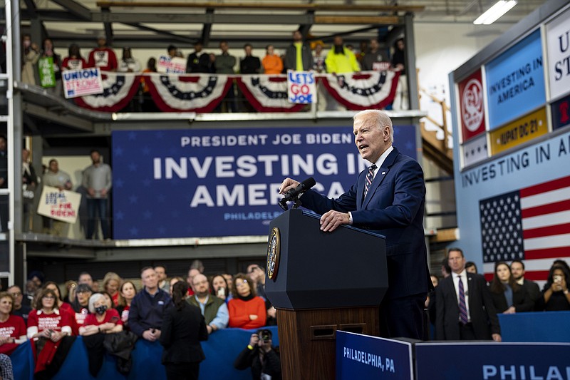 Photo/Doug Mills/The New York Times / President Joe Biden speaks about his 2024 proposed budget at the Finishing Trades Institute in Philadelphia on Thursday, March 9, 2023.