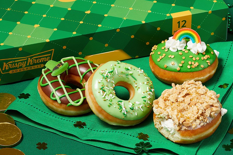 These are Krispy Kreme's St. Patrick's Day Good as Gold doughnuts. / Krispy Kreme/TNS