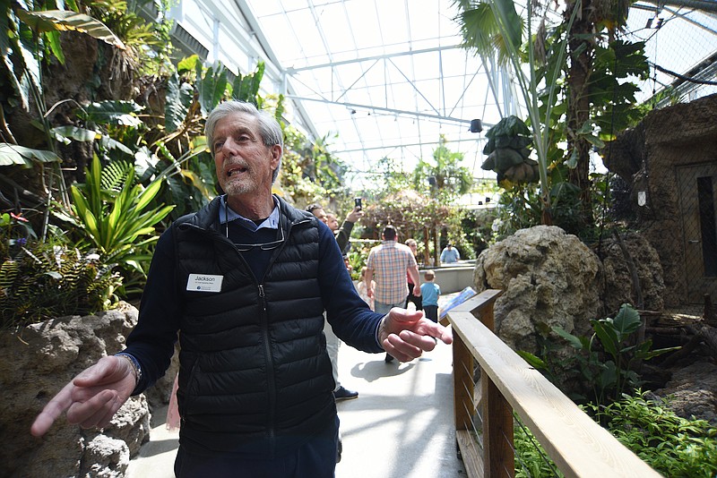 Staff Photo by Matt Hamilton / Jackson Andrews, chief operating officer at the Tennessee Aquarium, talks about the various attractions on March 29, 2022. After more than 30 years at the Chattanooga institution, Jackson has retired.