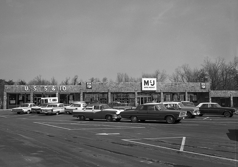 Contributed photo from EBP archives via ChattanoogaHistory.com. This 1966 photo of Signal Mountain Plaza Shopping Center was taken weeks after the official ribbon cutting for the property. The shopping center still exists but houses a completely different set of businesses.