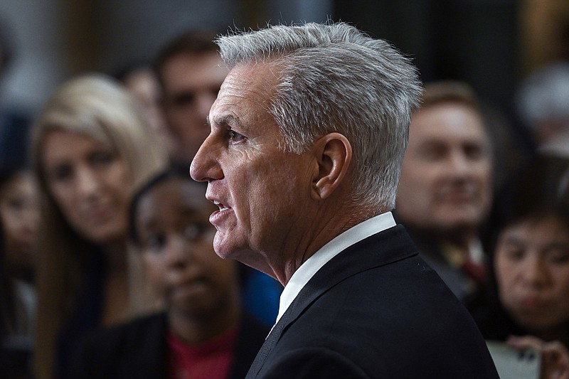 Photo/Kenny Holston/The New York Times / House Speaker Kevin McCarthy, R-California, shown at the U.S. Capitol in Washington on Feb. 2, 2023, has defended giving Fox News personality Tucker Carlson security footage from the Capitol.