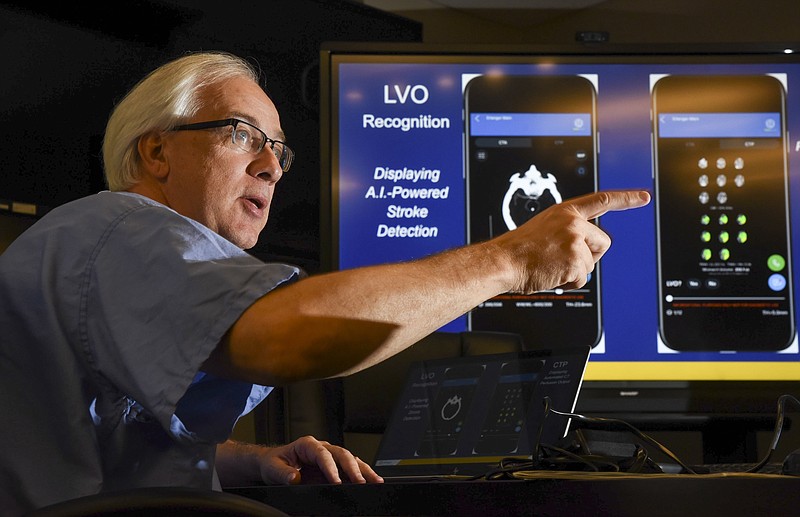 Staff File Photo / Dr. Thomas Devlin, a neurologist at CHI Memorial and medical director of the Chattanooga-based NeuroScience Innovation Foundation, co-led a large national study that found a phone app using artificial intelligence reduced the diagnosis time for stroke.