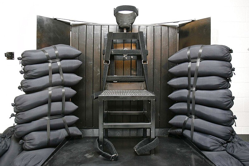 This June 18, 2010, file photo shows the firing squad execution chamber at the Utah State Prison, in Draper, Utah. (Trent Nelson/Salt Lake Tribune via AP, Pool, File)