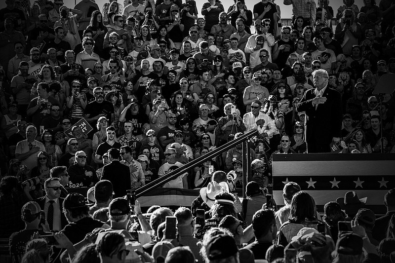Photo/Mark Peterson/The New York Times / Former president Donald Trump addresses supporters during a rally in Waco, Texas, on March 25, 2023. “To understand the social and political dynamic on the modern right, you have to understand how millions of Americans became inoculated against the truth,” writes New York Times columnist David French.