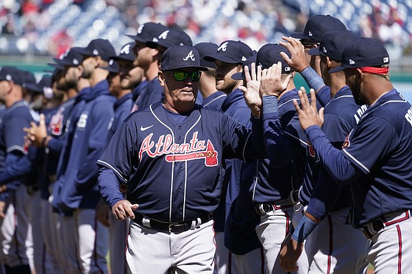 Max Fried exits after being hit by comebacker