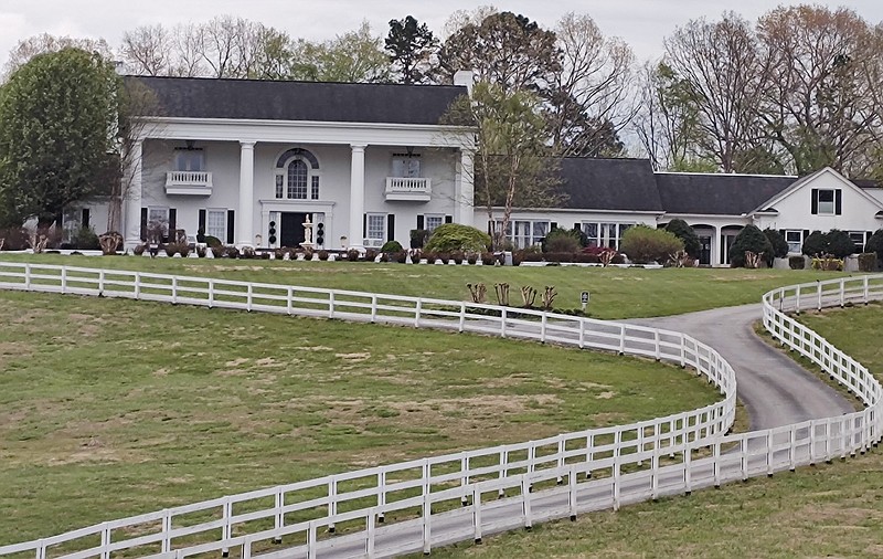 Staff photo by Mike Pare / The Bell Mill Mansion is shown in Ooltewah on Friday. The house sits on 32 acres and has served as a wedding and event venue in recent years.