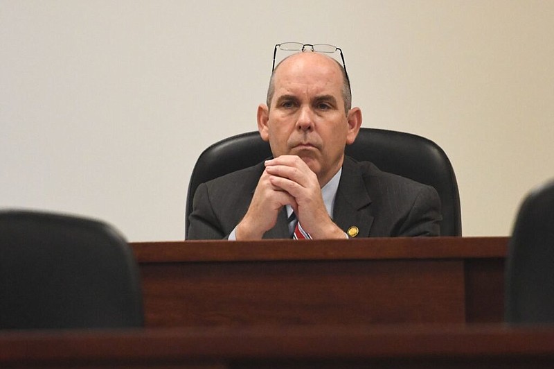 Alabama Sen. Clyde Chambliss, R-Prattville, listens to a budget presentation from the Alabama Community College System on March 7 during the first day of the Alabama Legislatures 2023 regular session. / Alabama Reflector photo by Brian Lyman