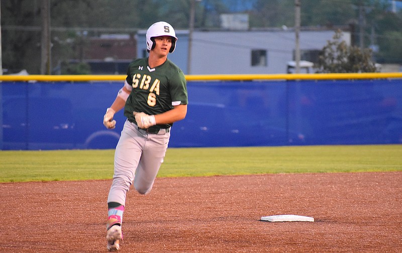 Staff photo by Patrick MacCoon / Senior standout Brett Rogers hit two home runs in Silverdale Baptist's 15-8 victory at McCallie on Thursday. The Seahawks have won 20 straight games since starting the season 1-3.