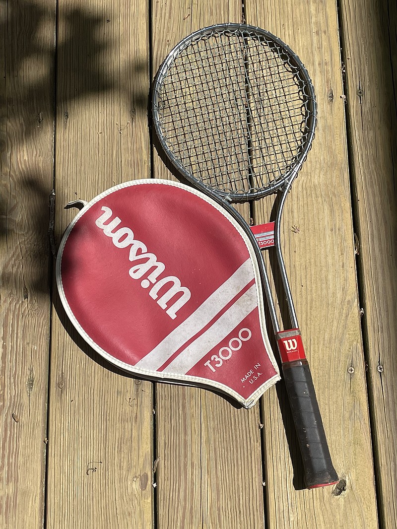 Staff Photo by Mark Kennedy / This vintage Wilson tennis racket, photographed on April 17, is a piece of sports equipment that baby boomers might remember from the 1970s.