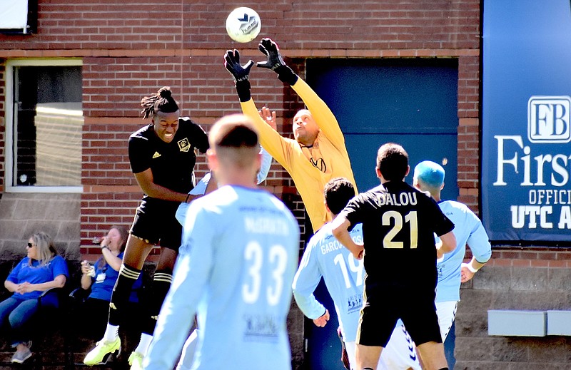 Staff file photo by Patrick MacCoon / Chattanooga FC keeper Jean Antoine had four saves in Wednesday's road loss to the Birmingham Legion in the U.S. Open Cup.
