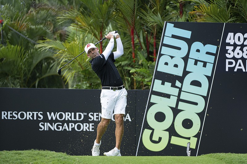 LIV Golf photo by Charles Laberge via AP / Sergio Garcia hits a shot from the 10th tee at Sentosa Golf Club during the second round of the LIV Golf League's Singapore tournament last Saturday.