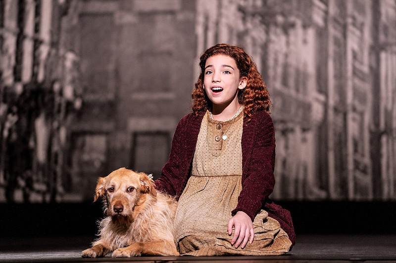 Ellie Pulsifer plays the title role with Addison as Sandy in the touring company of “Annie,” which will be part of the 2024-25 Broadway series in Chattanooga. 

(Special to the Democrat-Gazette/Matthew Murphy and Evan Zimmerman for MurphyMade)

Submitted photo