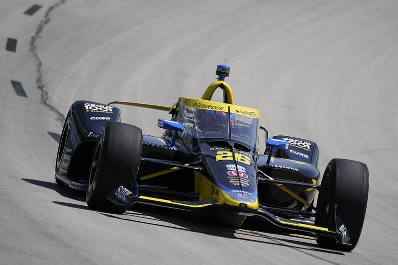 AP file photo by Larry Papke / Andretti Autosport driver Colton Herta has gone 16 races without a victory since winning the GMR Grand Prix last year on the road course at Indianapolis Motor Speedway. The American open-wheel series is back at the venue this weekend, kicking off a big month that will culminate in the Indy 500 on Memorial Day weekend.