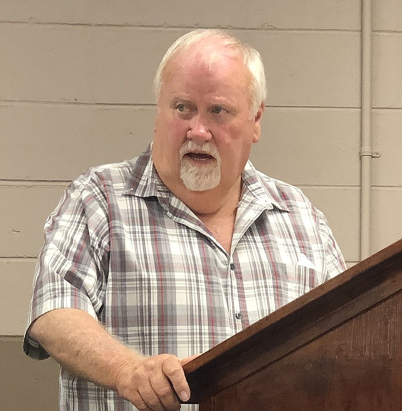 Staff Photo / Former Marion County Road Superintendent Jim Hawk discusses residents' concerns at a County Commission meeting in 2019.