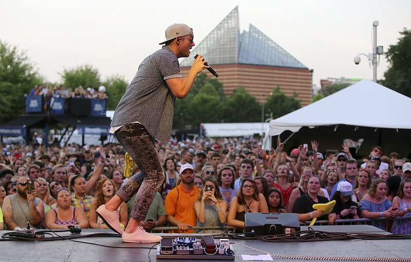 Staff photo / Brett Young performs "Beautiful Believer" from the Bud Light Stage during the Riverbend Festival at Ross's Landing in 2017. The stage is being renamed the Ultra Stage beginning with the 2023 festival, set for June 2-4