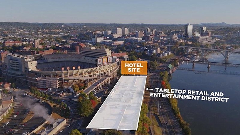 Tennessee Athletics photo illustration / Tennessee announced Wednesday that athletic director Danny White has initiated the exploration of a public-private partnership aimed to develop an entertainment district between Neyland Stadium and Neyland Drive.