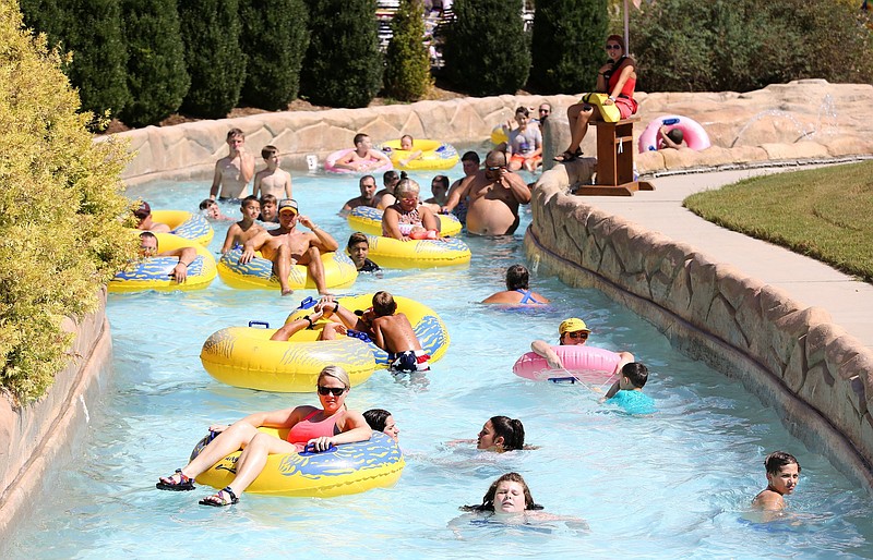 Staff Photo / Guests of Lake Winnepesaukah Amusement Park float down the Crazy River in SoakYa Water Park in 2019 in Rossville, Ga.