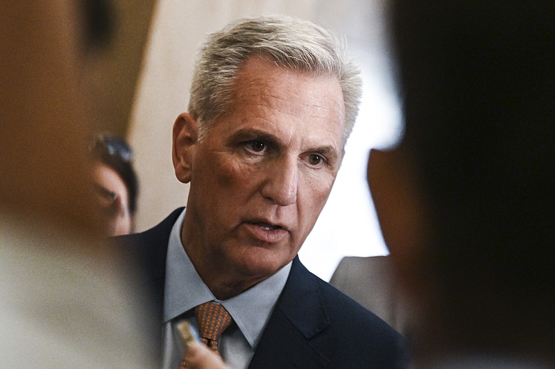 Photo/Kenny Holston/The New York Times / House Speaker Kevin McCarthy, R-Calif., speaks to reporters on Capitol Hill in Washington, May 23, 2023, after leaving his White House meeting with President Joe Biden.