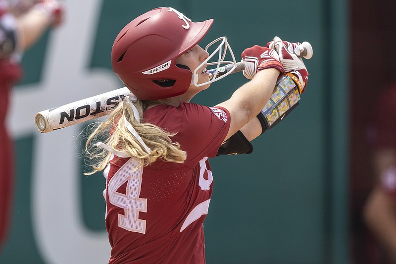 AP file photo by Vasha Hunt / Alabama catcher Ally Shipman and the Crimson Tide are headed to the Women's College World Series this week after beating Northwestern 3-2 on Sunday to win the third game of the best-of-three Tuscaloosa Super Regional.