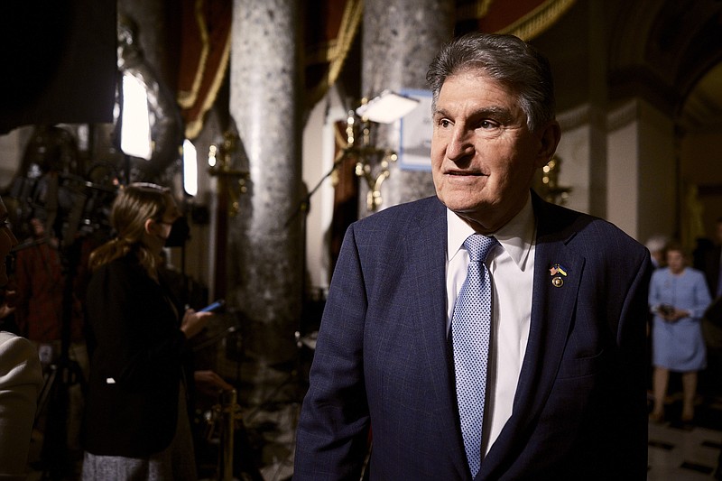 File photo/T.J. Kirkpatrick/The New York Times / Sen. Joe Manchin, D-w.Va., is seen  on Capitol Hill in Washington, on Feb. 7, 2023. Manchin is a top name being considered in a 2024 “unity ticket” being assembled by the bipartisan political group No Labels, a move that columnist Nicholas Goldberg said is a nonstarter.