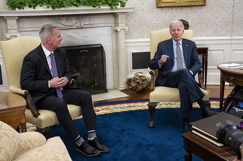 File photo/Doug Mills/The New York Times / President Joe Biden meets with House Speaker Kevin McCarthy over negotiations over increasing the debt limit, at the White House in Washington on May 22, 2023. Biden brokered a debt limit deal by following instincts developed through long, hard and sometimes painful experience in Washington.