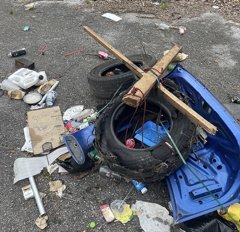 Tennessee Wildlife Resources Agency / The Tennessee Wildlife Resources Agency on Friday announced the conviction of a Hamilton County man linked to this trash found in March in the North Chickamauga Creek Wildlife Management Area.