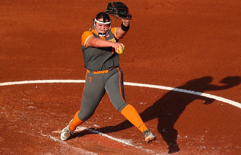 Tennessee Athletics photo / Tennessee pitcher Ashley Rogers threw 136 pitches with 85 strikes in going the distance Sunday night during a 3-1 win over Oklahoma State in the Women's College World Series.