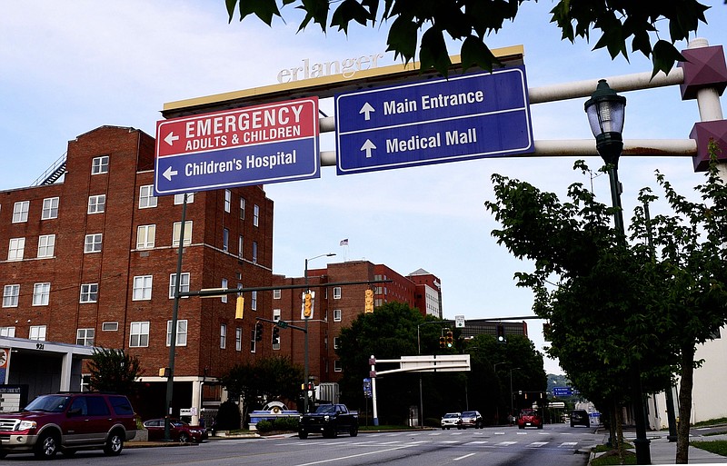 Staff Photo by Robin Rudd / Erlanger Medical Center, on East Third Street, is seen on June 24, 2021.