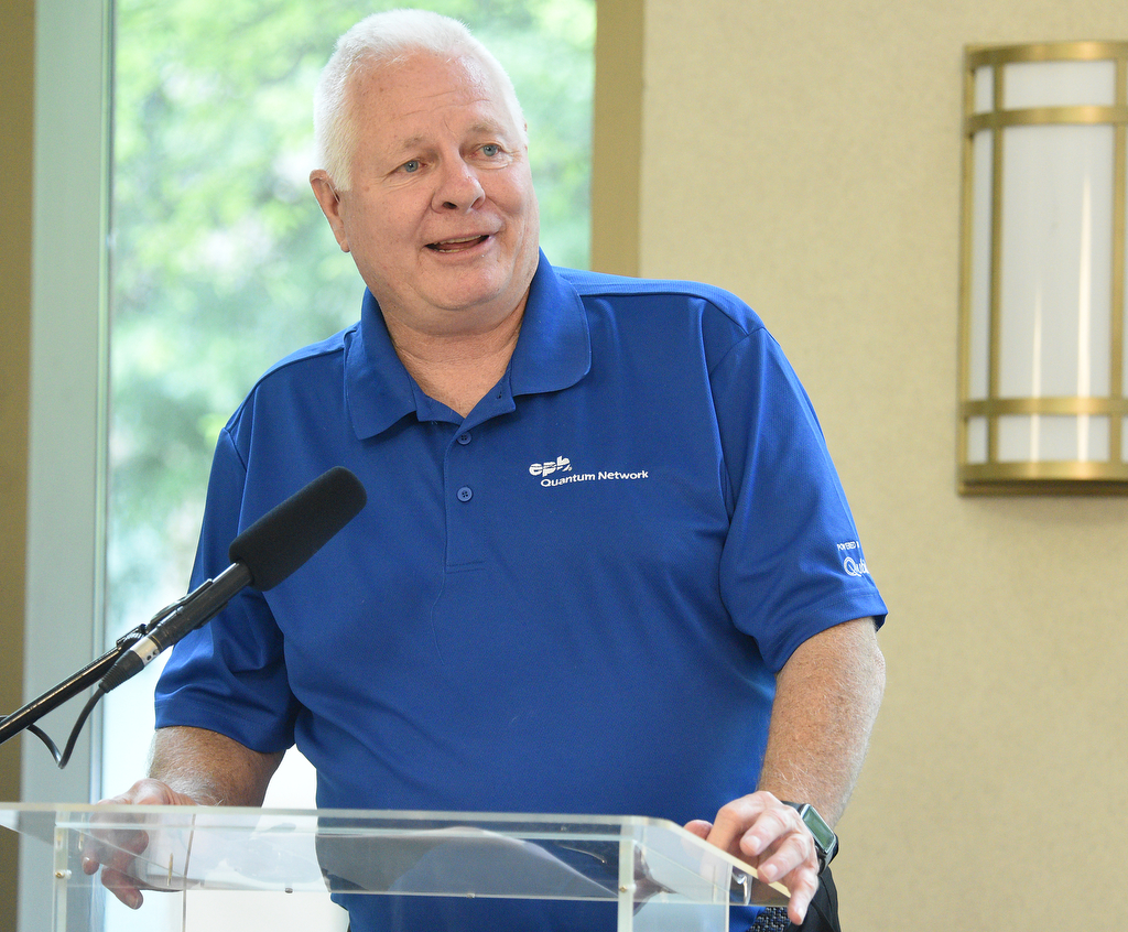 Staff Photo by Matt Hamilton / EPB President David Wade speaks during the EPB mural reveal Tuesday.